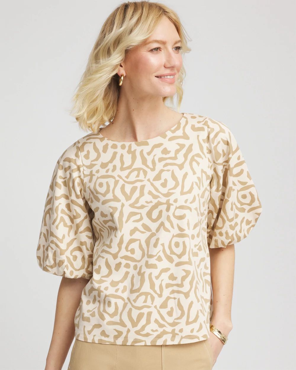 Nobody's Child Andie puff sleeve mini dress in beige | ASOS
